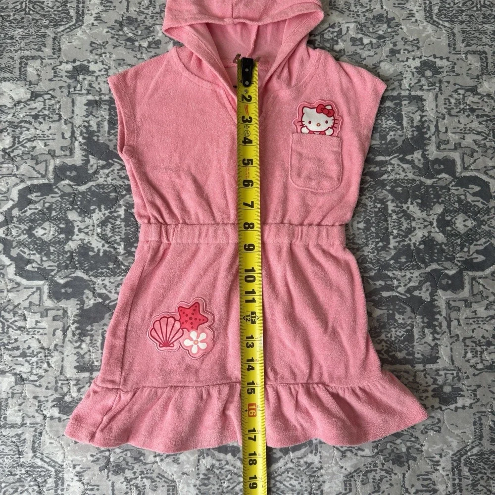 Sanrio Hello Kitty Bath Swim Terrycloth Towel Dress w Hood 2T Pink Seashell